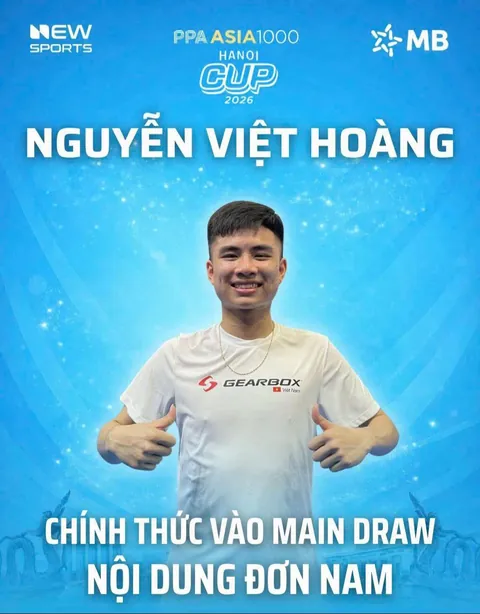 Nguyễn Việt Hoàng vượt vòng loại vào Main Draw đơn nam PPA Asia Hanoi Cup 2026