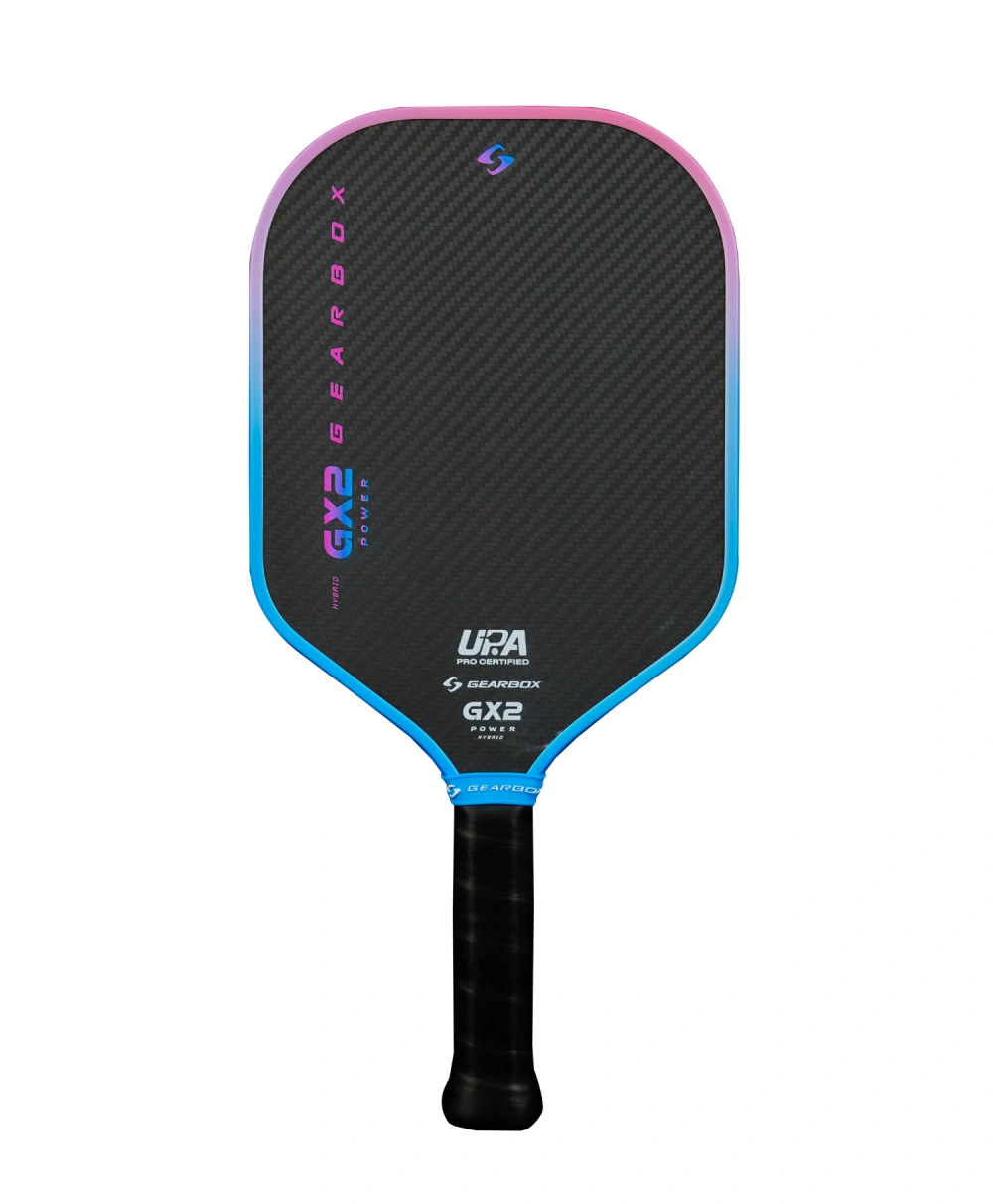 GX2 Power Hybrid Limited Blue Pink nhìn thẳng mặt vợt