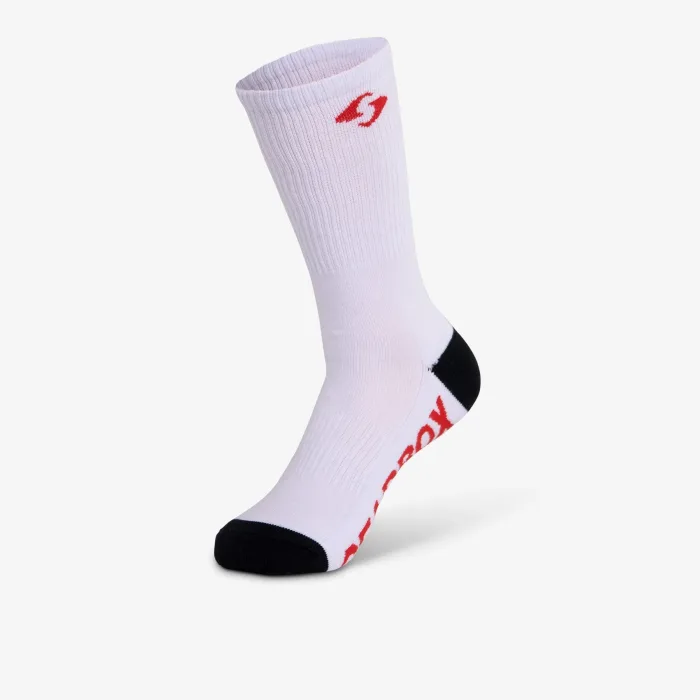 Tất pickleball cổ cao Gearbox Crew Socks - White/Red