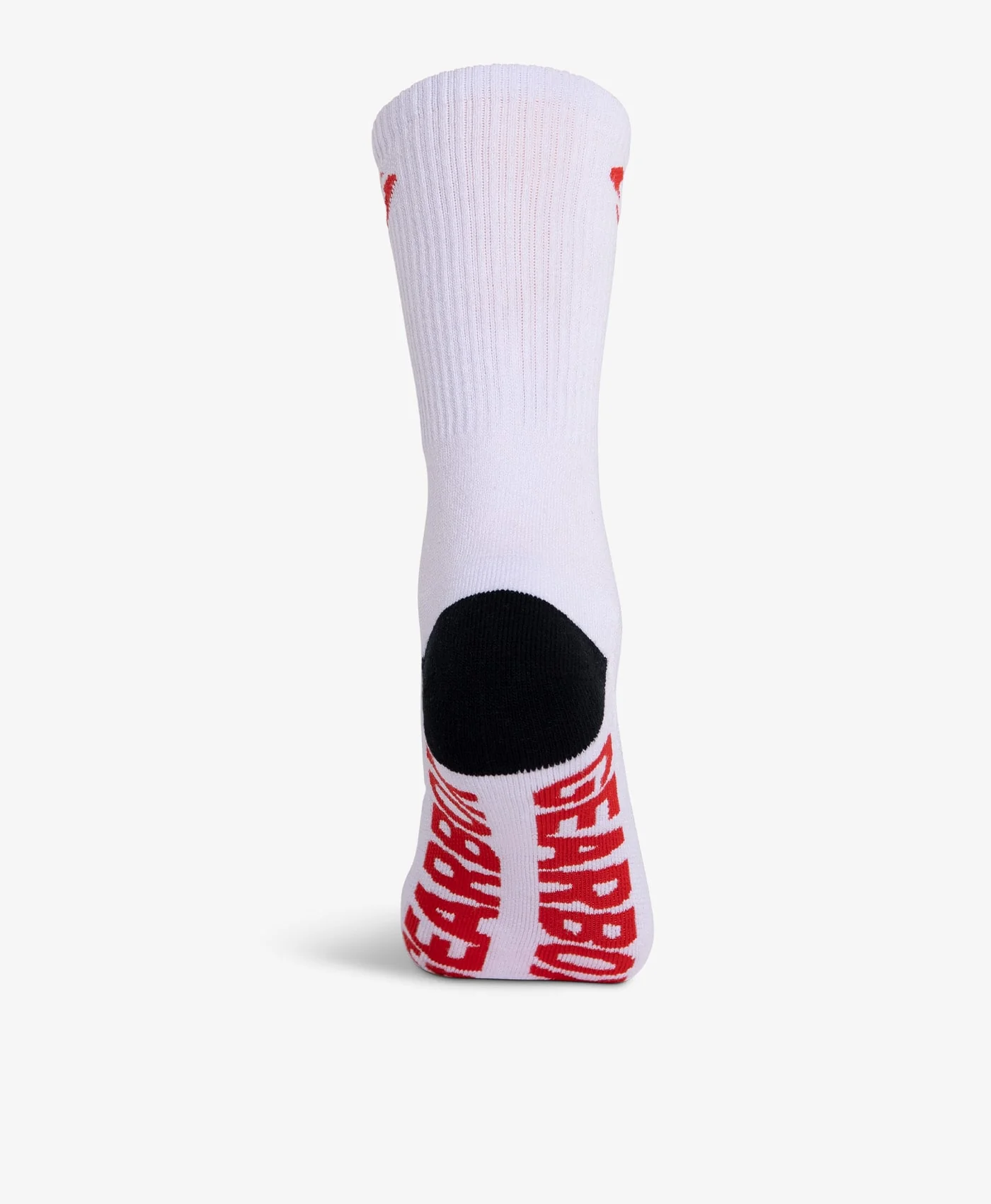 Tất Crew Socks White/Red nhìn thẳng từ phía gót chân