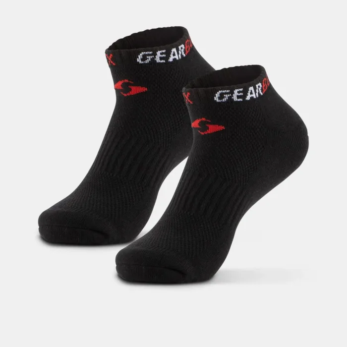 Tất pickleball cổ ngắn Gearbox No-Show Socks - Black/Red/White