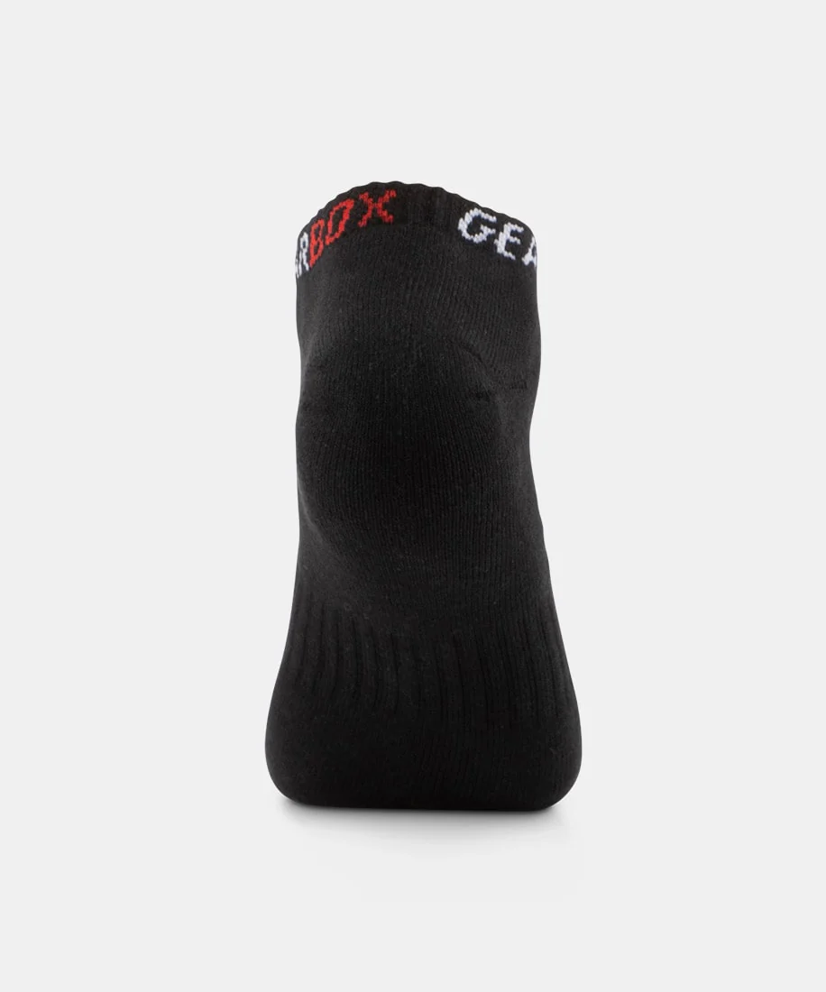 Tất No-Show Black/Red/White nhìn từ phía gót