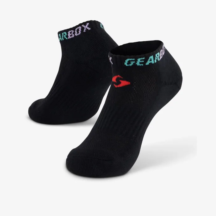 Tất pickleball cổ ngắn Gearbox No-Show Socks - Black/Green/Purple/Red
