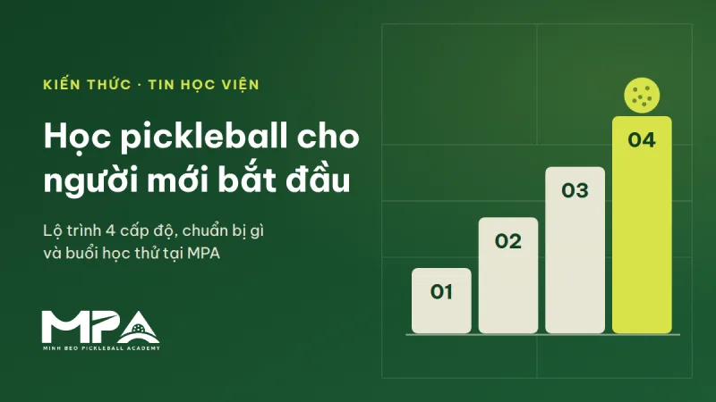 Học pickleball cho người mới bắt đầu: lộ trình 4 cấp độ, cần chuẩn bị gì và buổi học thử tại MPA