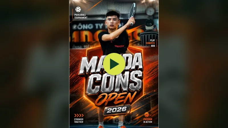 Giải pickleball Manda Cons Open – Hoàng Con thi đấu