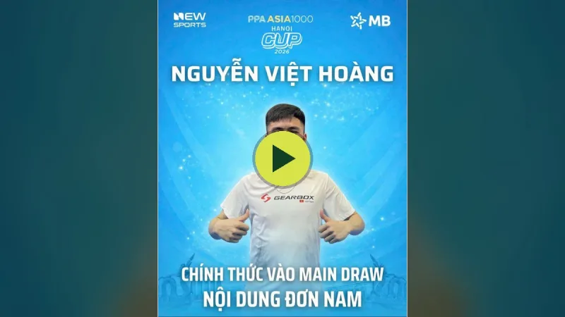 Nguyễn Việt Hoàng vượt vòng loại vào Main Draw đơn nam PPA Asia Hanoi Cup 2026