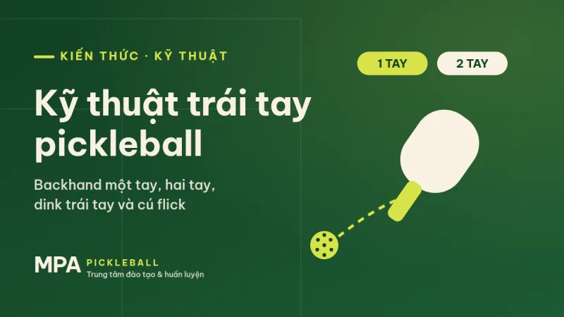 Kỹ thuật trái tay pickleball (backhand): một tay, hai tay, dink trái tay và cú flick
