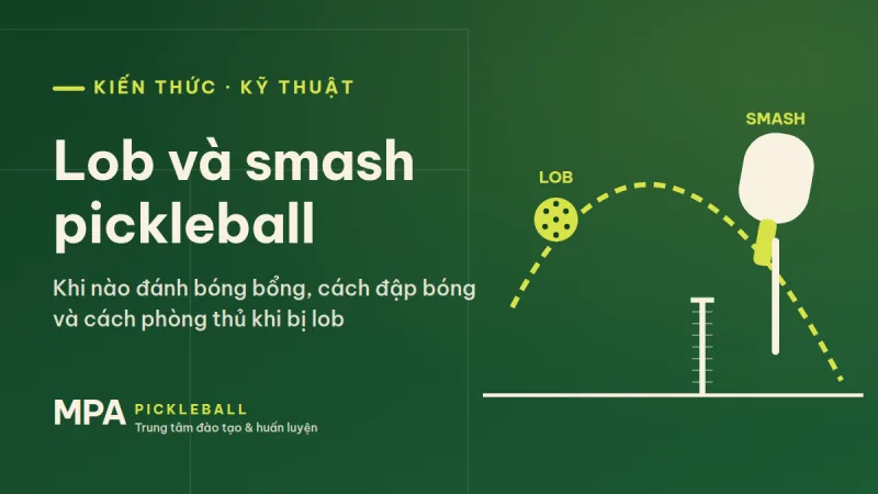 Lob và smash trong pickleball: khi nào đánh bóng bổng, cách đập bóng và cách phòng thủ lob